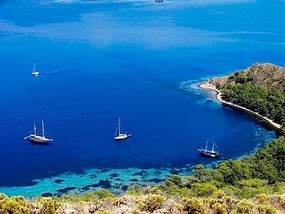 Gulet Mini Blue cruises on Turkish Coasts